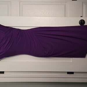 Ralph Lauren Purple Midi Dress, Ruched, Size 4